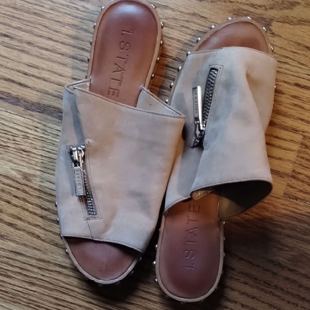 1. State Tan Mules with Zipper Detail - Picture 11 of 15